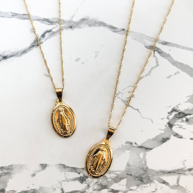 Hail Mary Long Chain Necklace