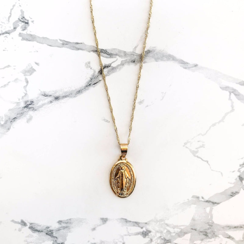 Hail Mary Long Chain Necklace