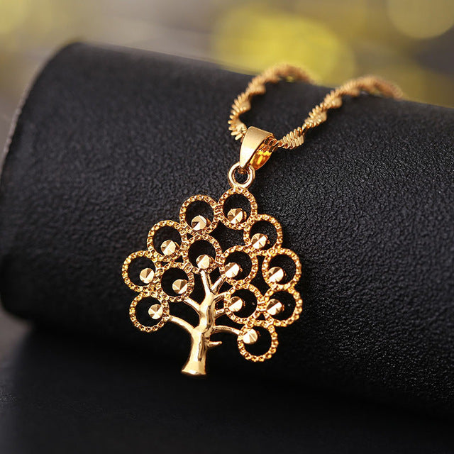 24k Gold Tree Of Life Necklace Discounted