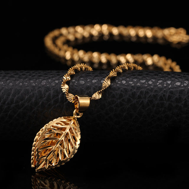 24k Gold Leaf Necklace