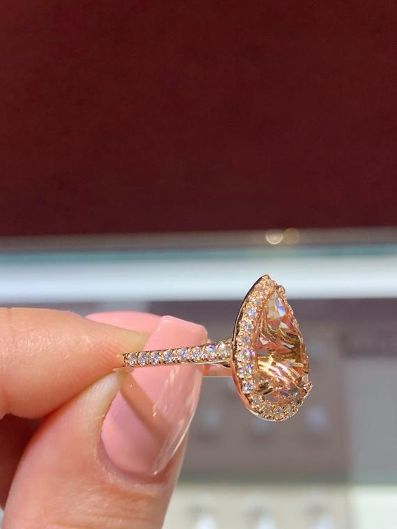 Studded Morganite Ring