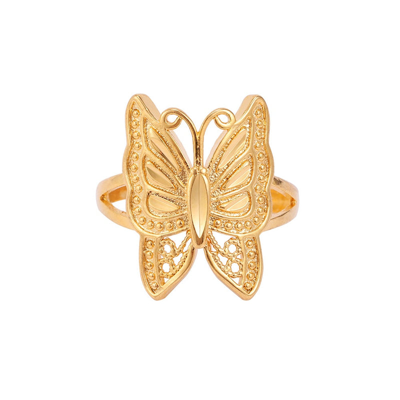 24k Gold Butterfly Ring (Resizable)
