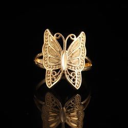 24k Gold Butterfly Ring (Resizable)