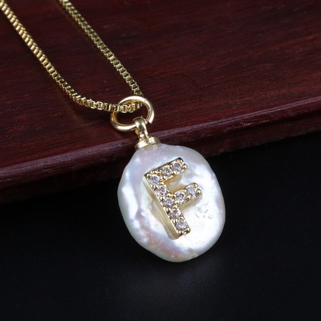 Freshwater Pearl Initial Necklace