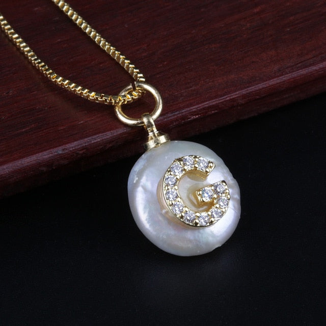 Freshwater Pearl Initial Necklace