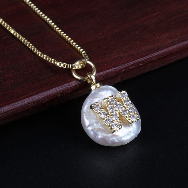 Freshwater Pearl Initial Necklace