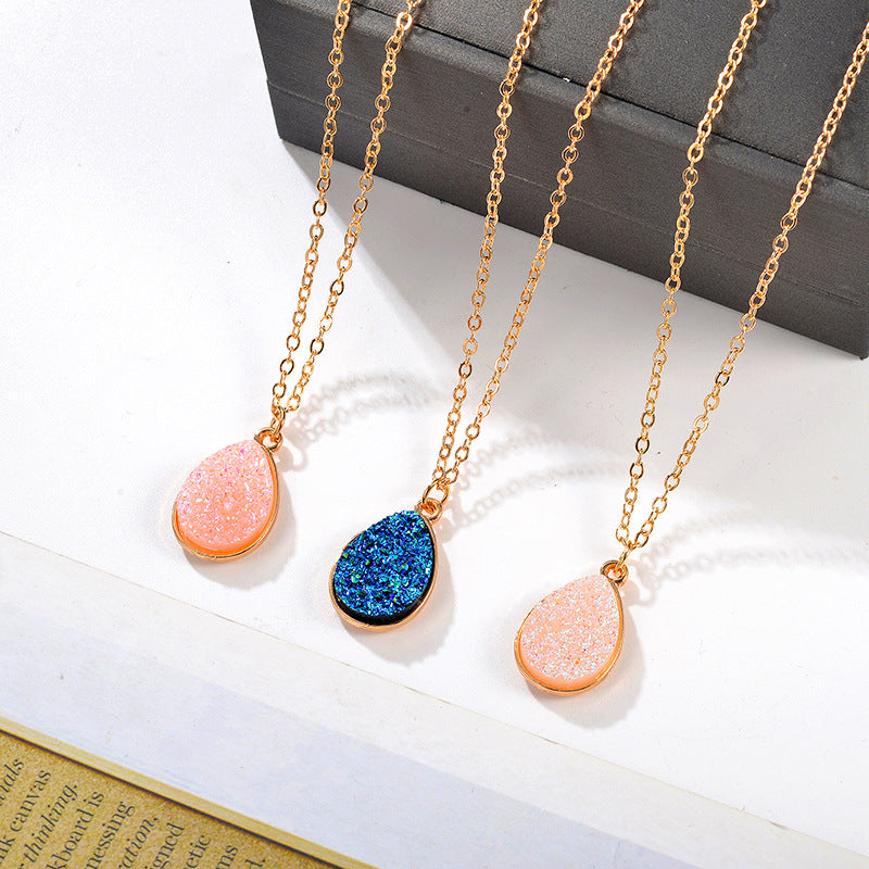 Crystal Stone Droplet Necklace