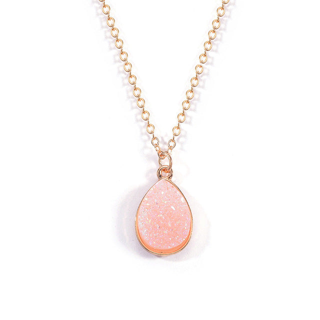 Crystal Stone Droplet Necklace